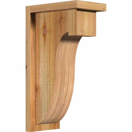 Del Monte Rough Sawn Corbel W/Backplate, Western Red Cedar, 6W X 10D X 18H